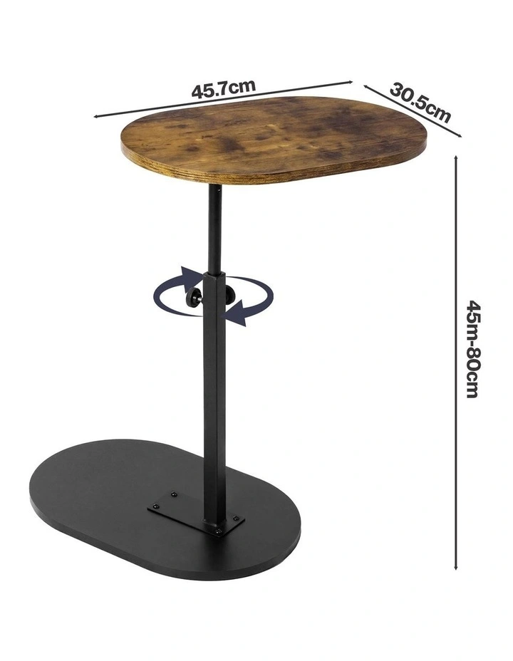 Levede C Shaped Side Table Adjustable Height 360 Rotating Laptop Sofa End Table image 3