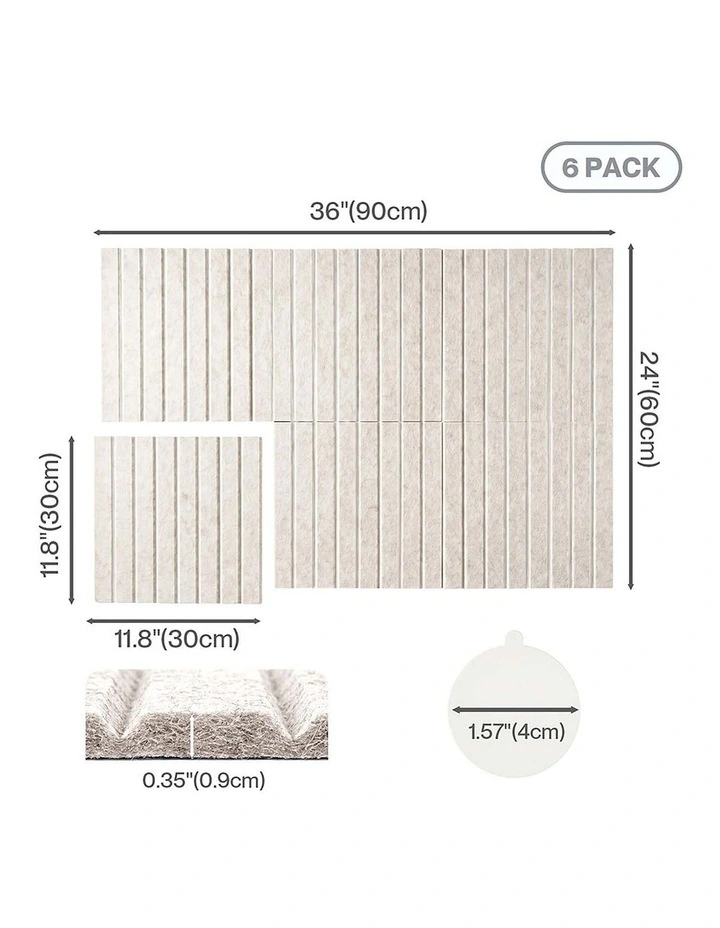 Levede Cork Boards Alternative 6 Pcs 30cmx30cm Felt Bulletin Board Tiles Coustic image 3