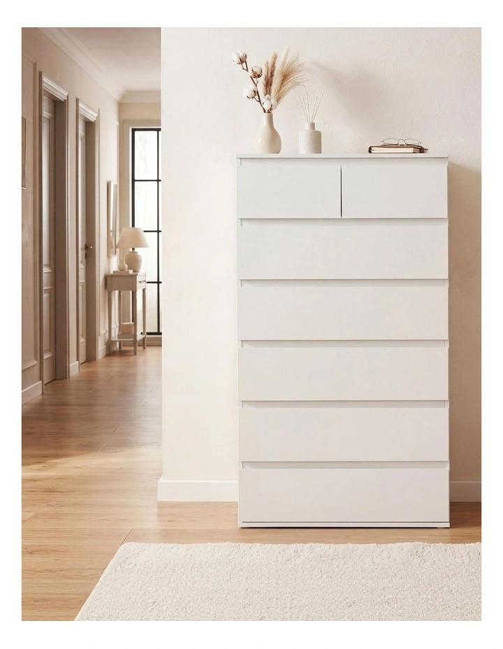 Levede Tall Storage Cabinet 7 Drawer Dresser Bedroom Storage Cupboard Tallboy image 7