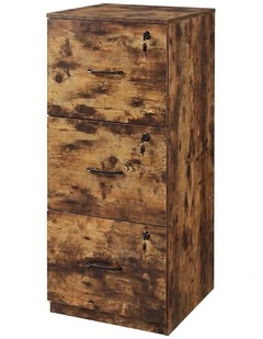 Levede File Cabinet Document Organiser  3 Lockable Drawers Vertical Cabinet