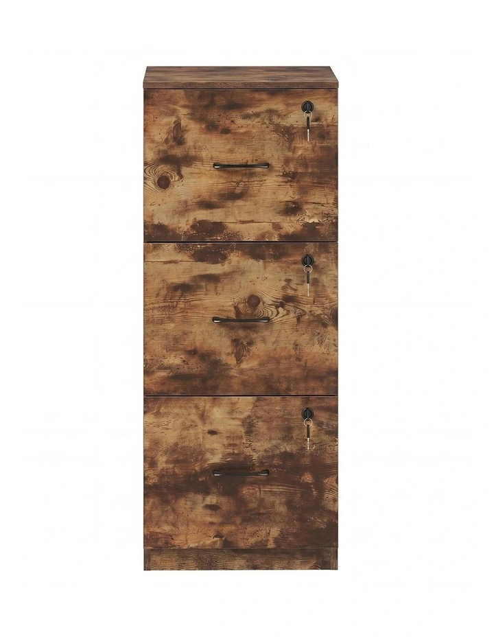 Levede File Cabinet Document Organiser  3 Lockable Drawers Vertical Cabinet image 2