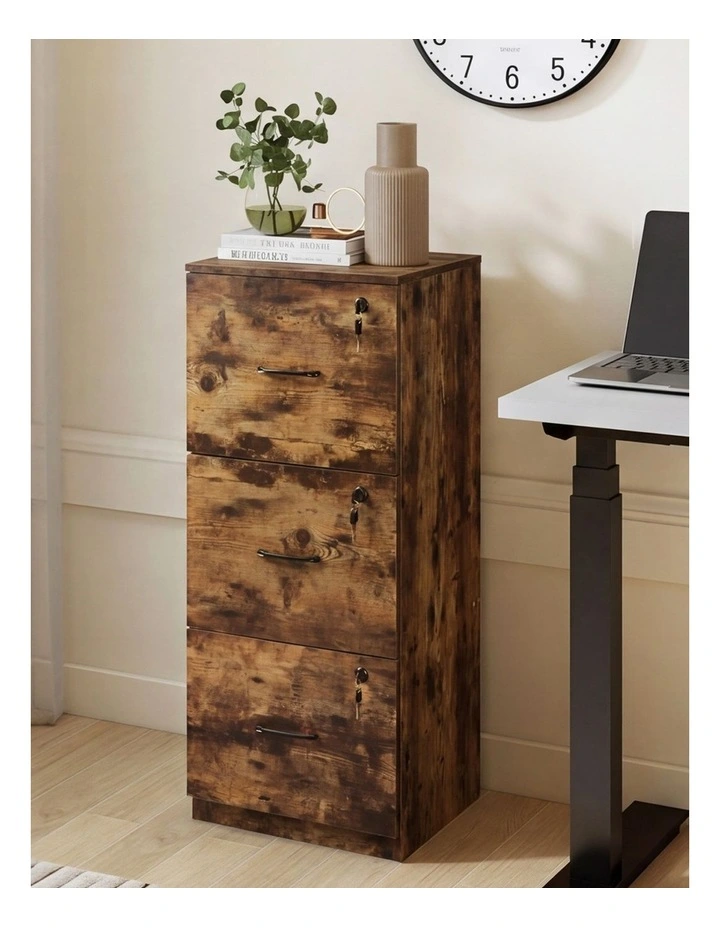 Levede File Cabinet Document Organiser  3 Lockable Drawers Vertical Cabinet image 7