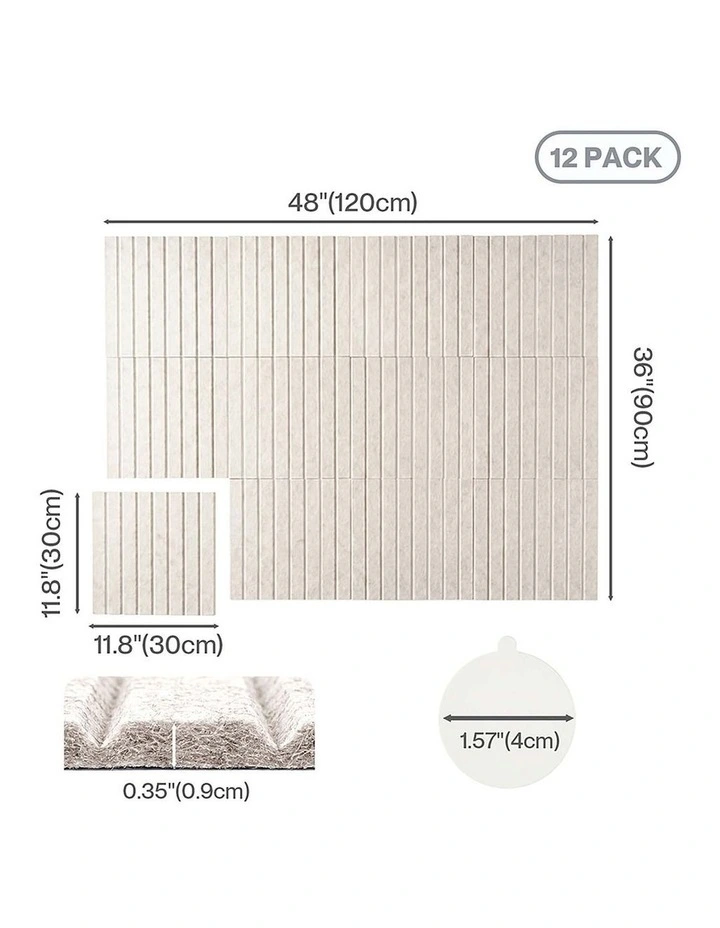 Levede Cork Boards Alternative 12Pcs 30cmx30cm Felt Bulletin Board Tiles Coustic image 3