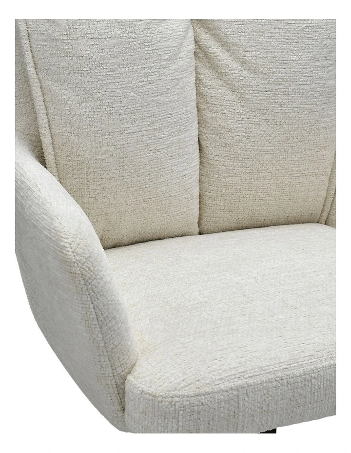 Homfurn Set of 2 Adjustable Swivel Bar Stool, Modern Linen Fabric Bar Chair with Armrest, Beige image 6