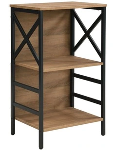 3 Tier Industrial Bookcase with Metal Frame and Backboard, Book case for Small Spaces