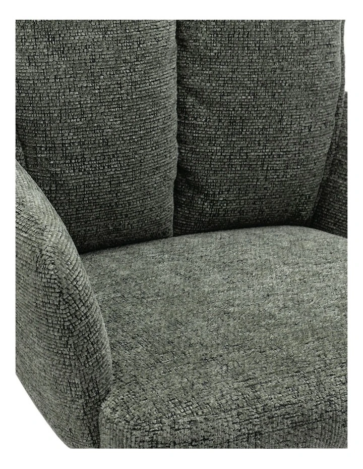 Homfurn Set of 2 Adjustable Swivel Bar Stool, Modern Linen Fabric Bar Chair with Armrest, Green image 6