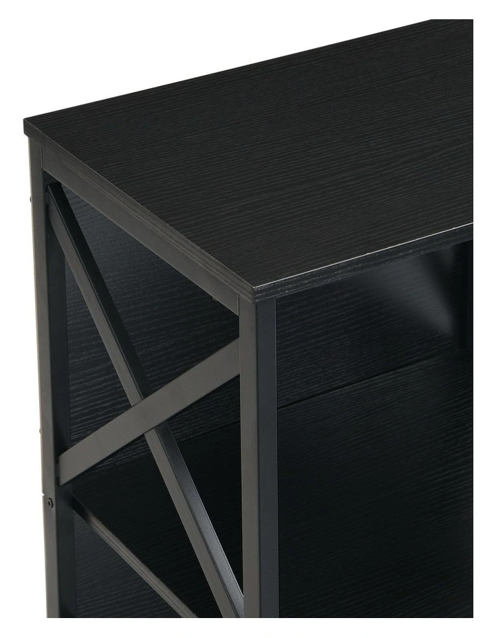 4 Tier Industrial Bookcase with Metal Frame and Backboard, Book case for Small Spaces image 6