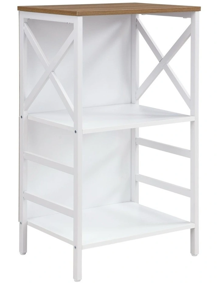 3 Tier Industrial Bookcase with Metal Frame and Backboard, Book case for Small Spaces image 1
