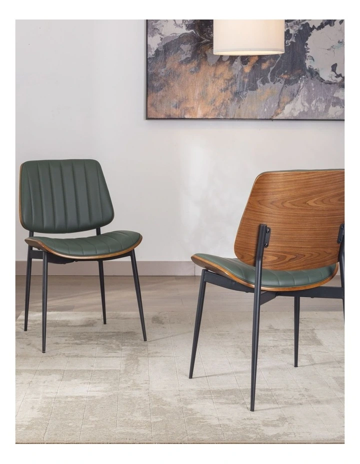 Dining Chairs Set of 2, Modern Accent Chair, Upholstered Faux Leather Kitchen Chair image 2