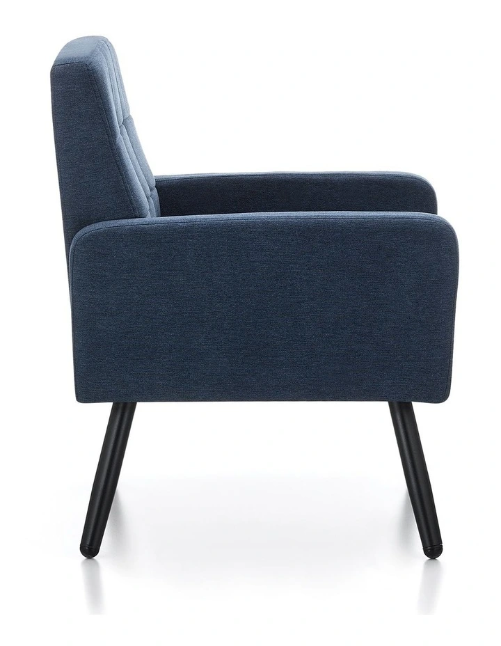 Mid Century Modern Accent Chair, Upholstered Armchair with Tufted Backrest image 4