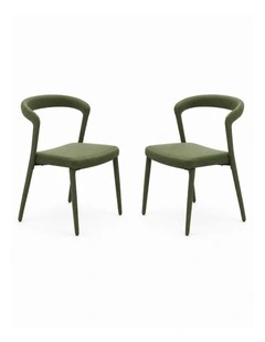 Set of 2 Modern Upholstered Velvet Dining Chair, Mid-Century Kitchen Chair, Green