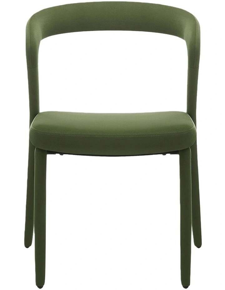 Set of 2 Modern Upholstered Velvet Dining Chair, Mid-Century Kitchen Chair, Green image 3