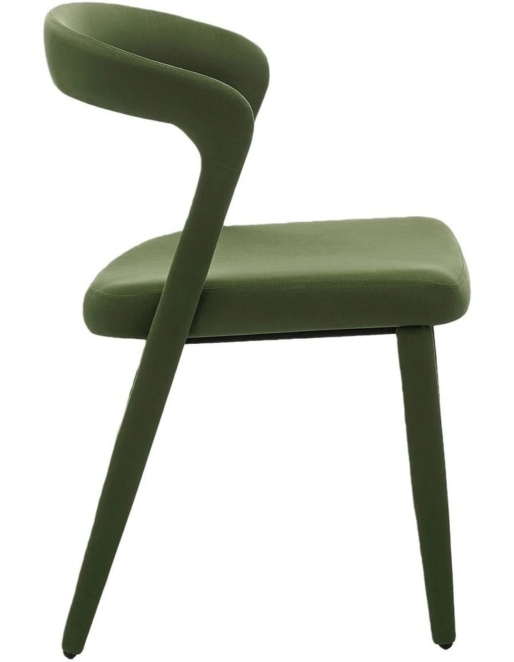 Set of 2 Modern Upholstered Velvet Dining Chair, Mid-Century Kitchen Chair, Green image 4