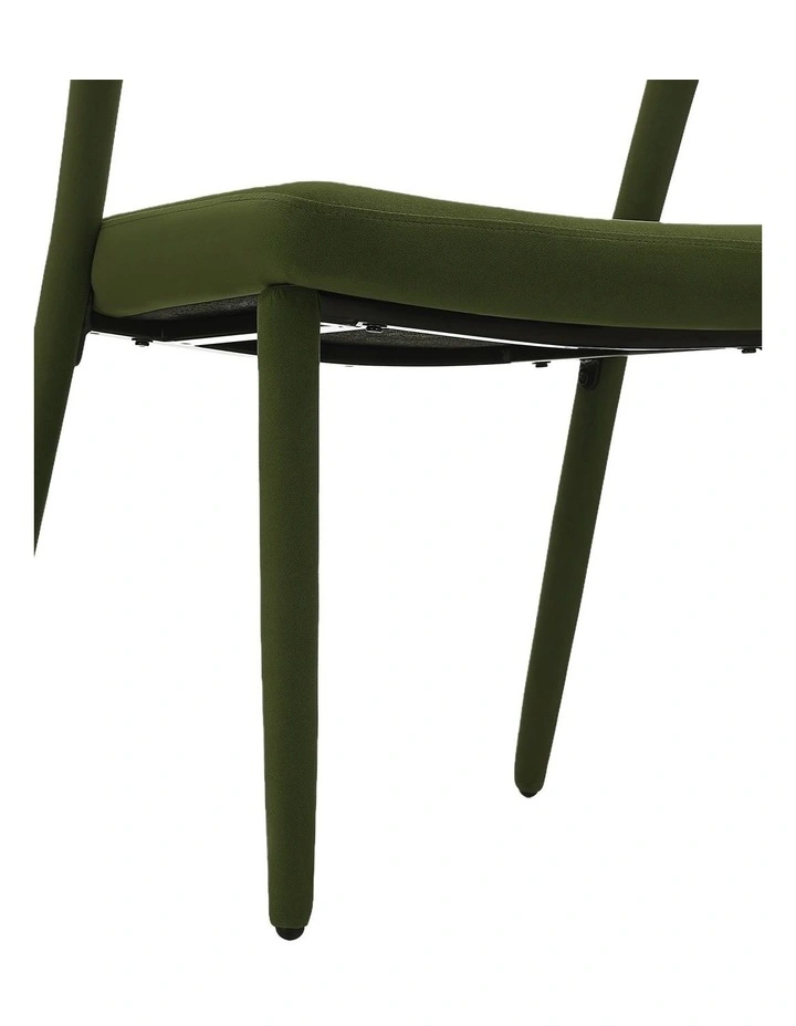 Set of 2 Modern Upholstered Velvet Dining Chair, Mid-Century Kitchen Chair, Green image 7