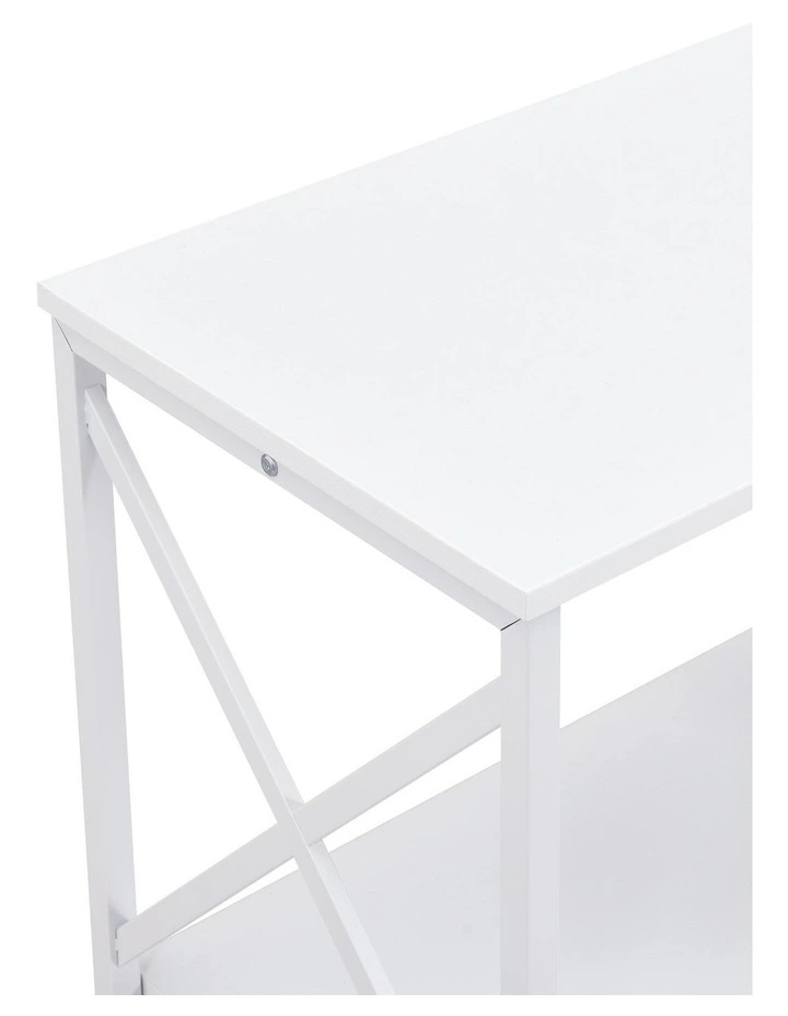 Rustic TV Unit with Fabric Drawers, Entertainment Center and Industrial TV Unit, White image 6