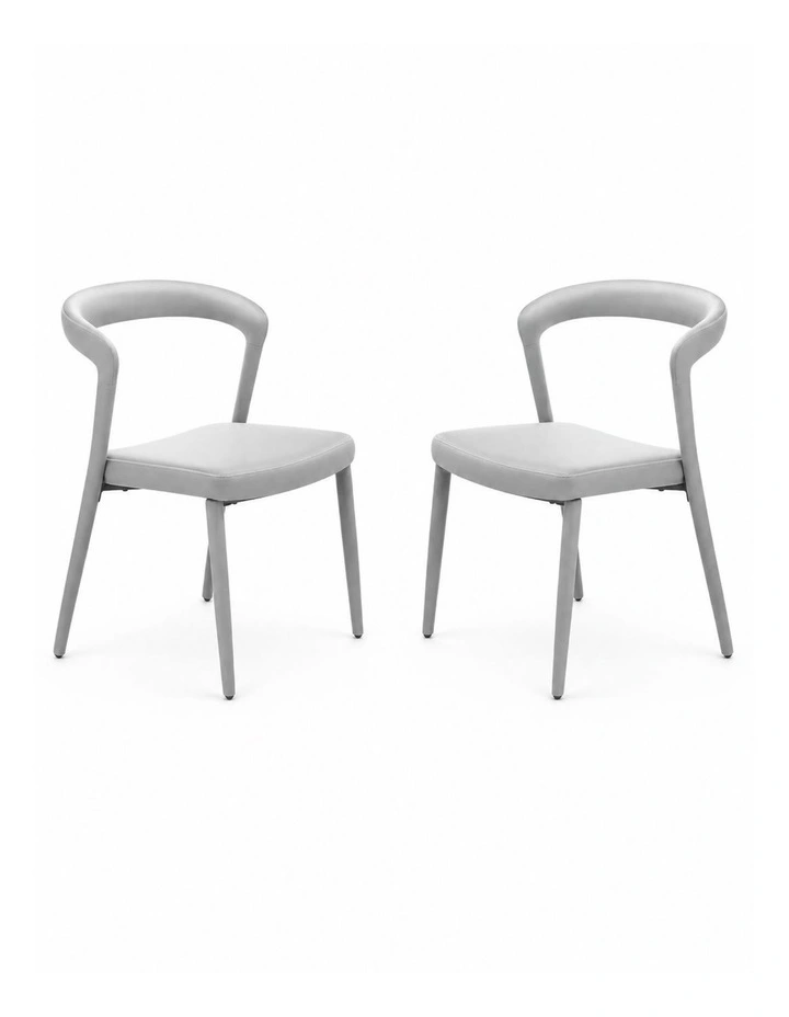 Set of 2 Modern Upholstered Velvet Dining Chair, Mid-Century Kitchen Chair, Grey image 1