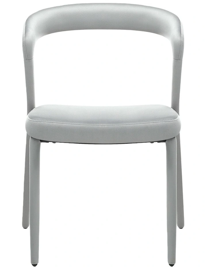 Set of 2 Modern Upholstered Velvet Dining Chair, Mid-Century Kitchen Chair, Grey image 3