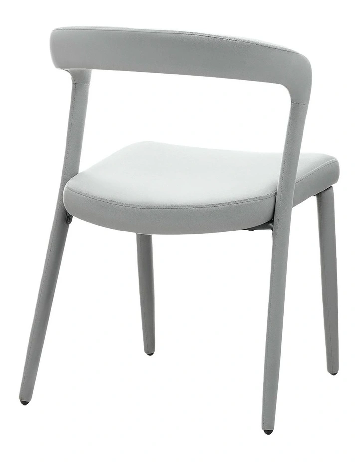 Set of 2 Modern Upholstered Velvet Dining Chair, Mid-Century Kitchen Chair, Grey image 5