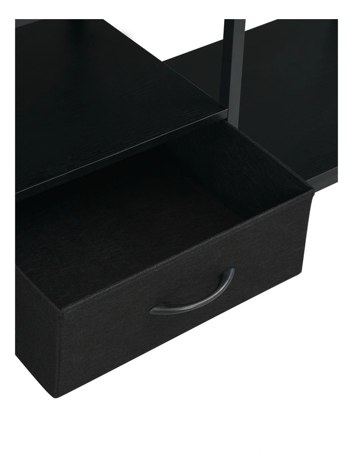 Rustic TV Unit with Fabric Drawers, Entertainment Center and Industrial TV Unit, Black image 5