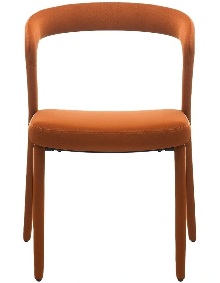 Set of 2 Modern Upholstered Velvet Dining Chair, Mid-Century Kitchen Chair, Rusty Red image 3
