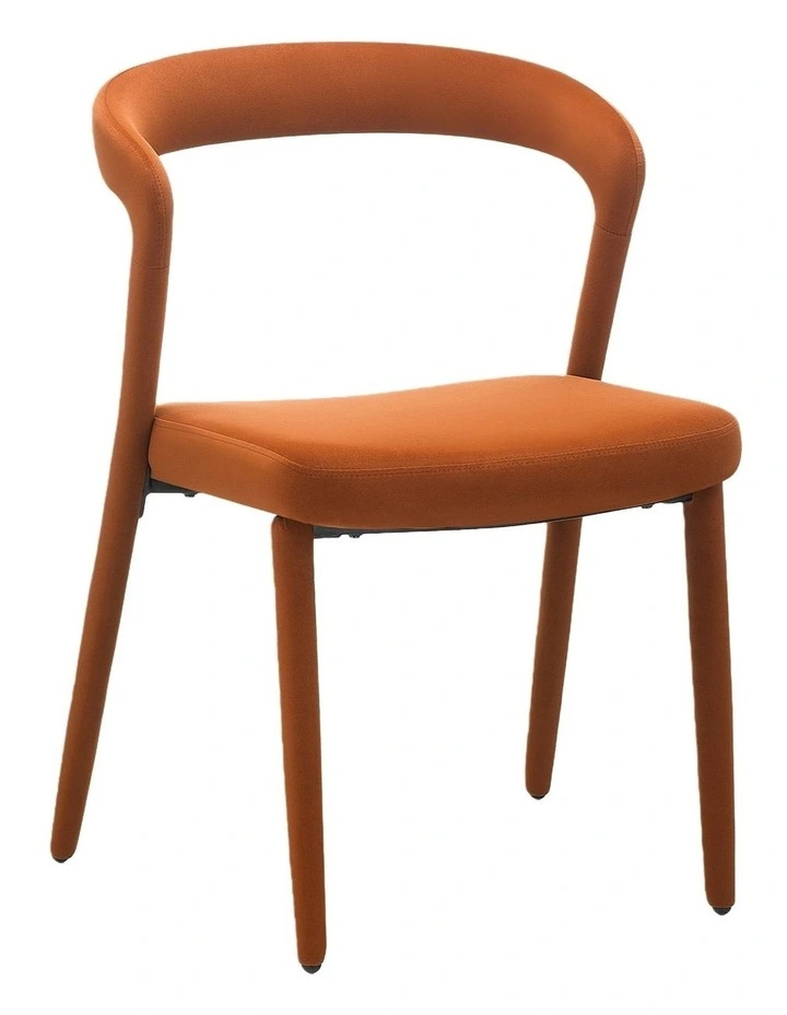 Set of 2 Modern Upholstered Velvet Dining Chair, Mid-Century Kitchen Chair, Rusty Red image 4