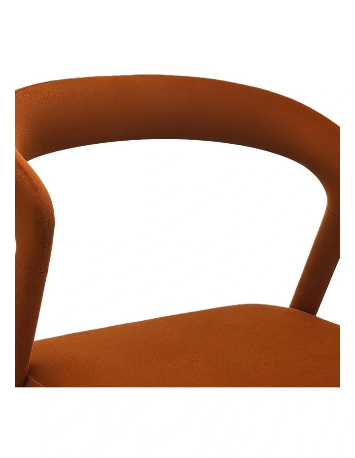 Set of 2 Modern Upholstered Velvet Dining Chair, Mid-Century Kitchen Chair, Rusty Red image 6