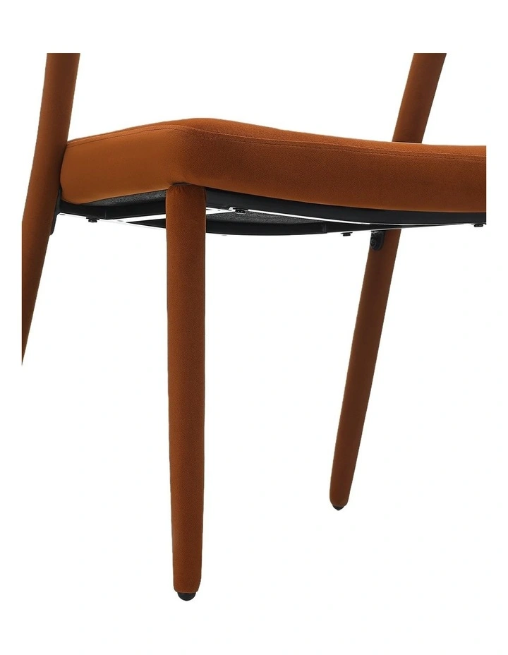 Set of 2 Modern Upholstered Velvet Dining Chair, Mid-Century Kitchen Chair, Rusty Red image 7