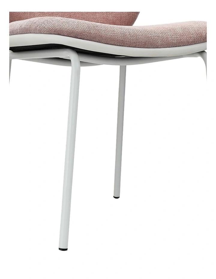 Set of 2 Modern Upholstered Dining Chair, Mid Century Side Chair with White Metal Leg image 7