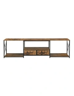 Rustic TV Unit with Fabric Drawers, Entertainment Center and Industrial TV Unit, Brown
