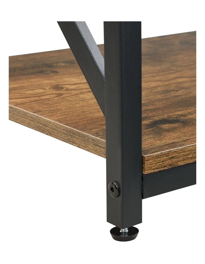 Rustic TV Unit with Fabric Drawers, Entertainment Center and Industrial TV Unit, Brown image 3