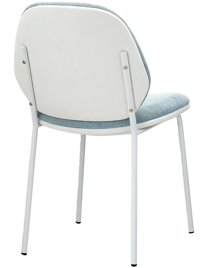 Set of 2 Modern Upholstered Dining Chair, Mid Century Side Chair with White Metal Leg image 5