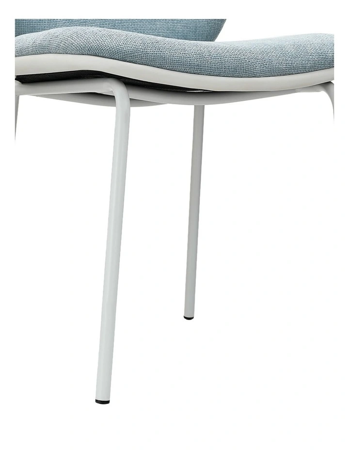 Set of 2 Modern Upholstered Dining Chair, Mid Century Side Chair with White Metal Leg image 7