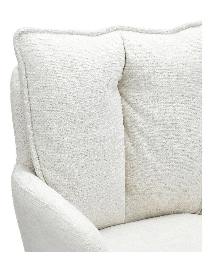 Homfurn Set of 2 Modern Swivel Dining Chairs, Upholstered Armchair with Sturdy Wood-like Base, Beige image 6