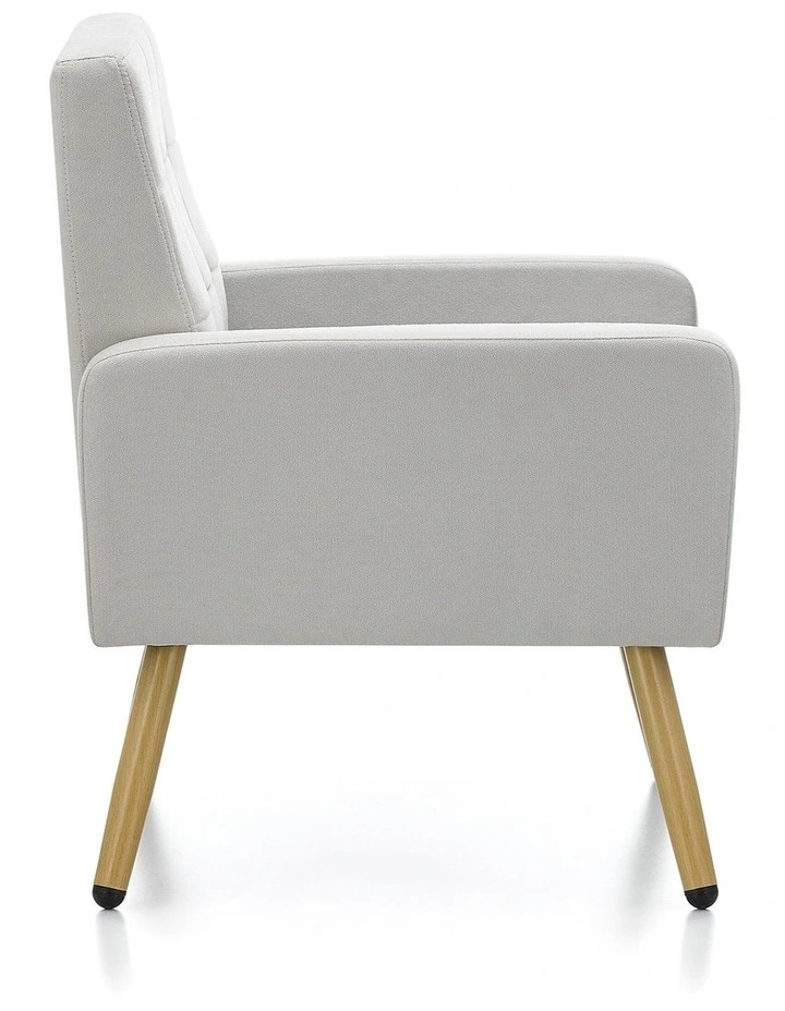 Mid Century Modern Accent Chair, Upholstered Armchair with Tufted Backrest image 4