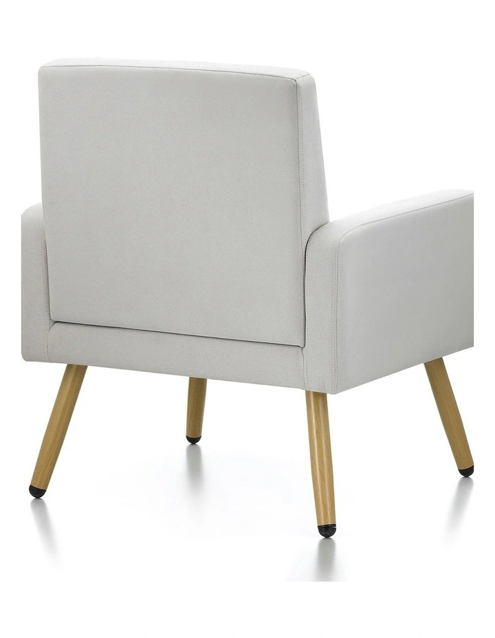 Mid Century Modern Accent Chair, Upholstered Armchair with Tufted Backrest image 5