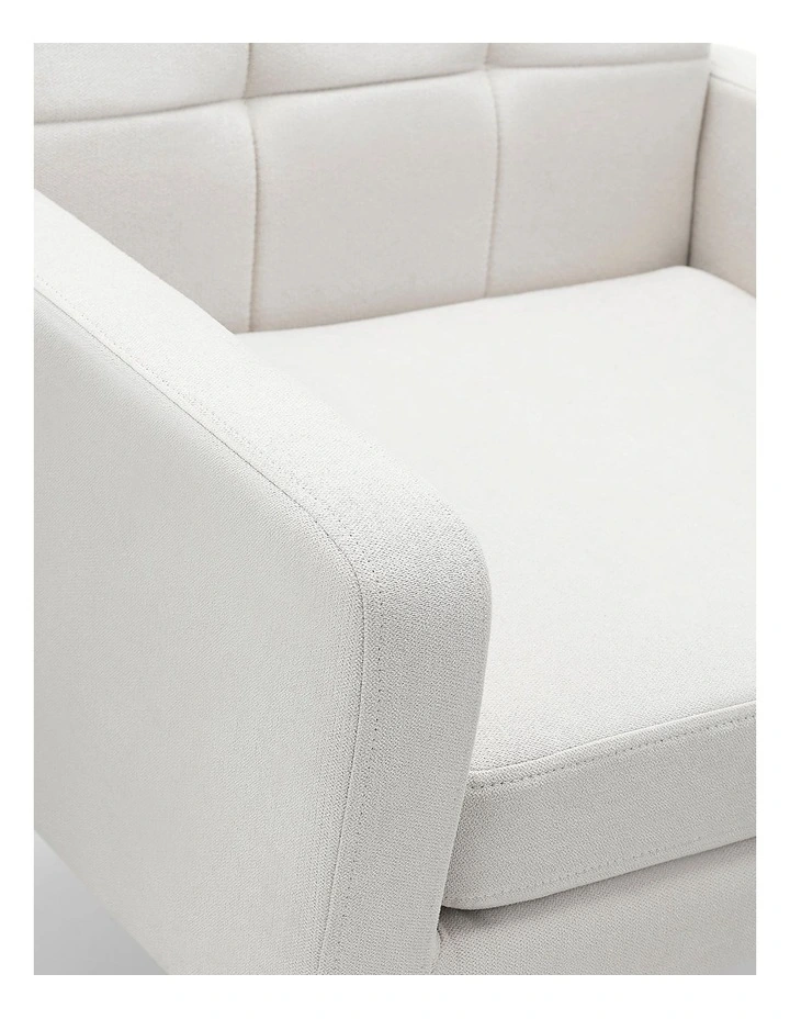 Mid Century Modern Accent Chair, Upholstered Armchair with Tufted Backrest image 6