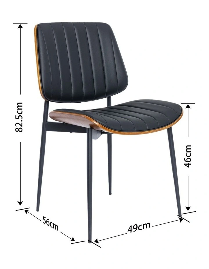 Dining Chairs Set of 2, Modern Accent Chair, Upholstered Faux Leather Kitchen Chair image 6