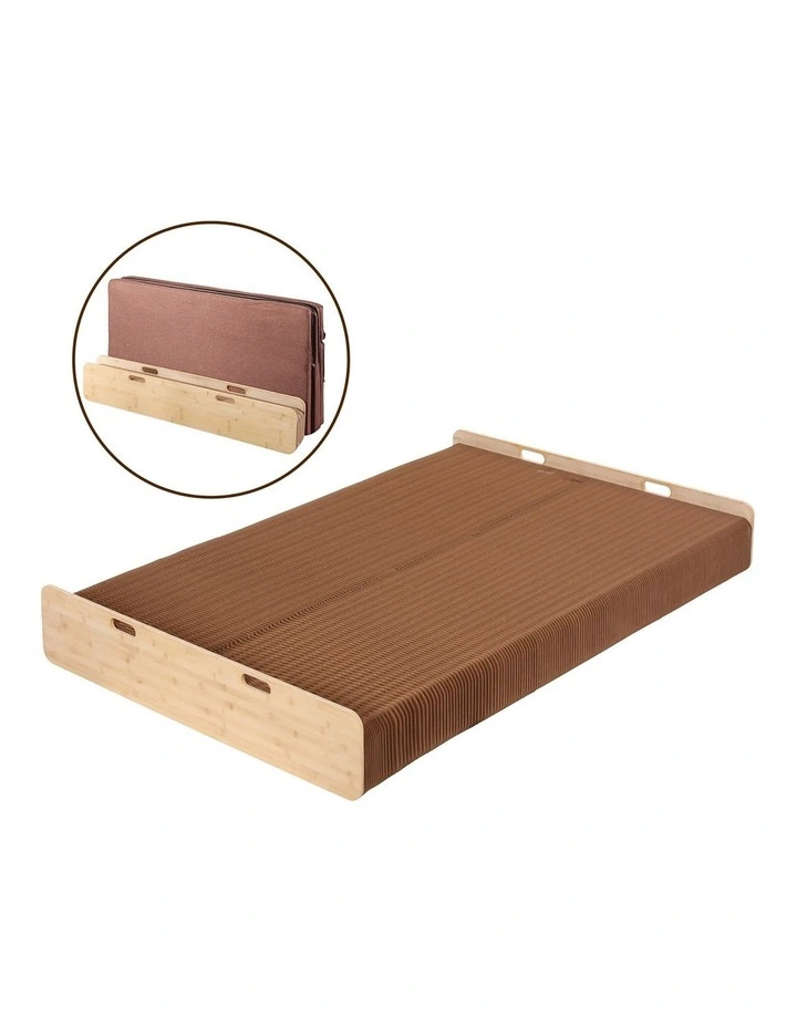 Artiss Folding Kraft Paper Bed Frame with Mattress and Pillow 300kg Capacity 200x120cm image 2