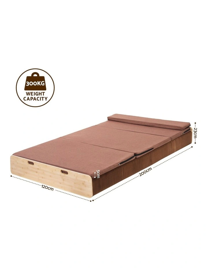 Artiss Folding Kraft Paper Bed Frame with Mattress and Pillow 300kg Capacity 200x120cm image 4