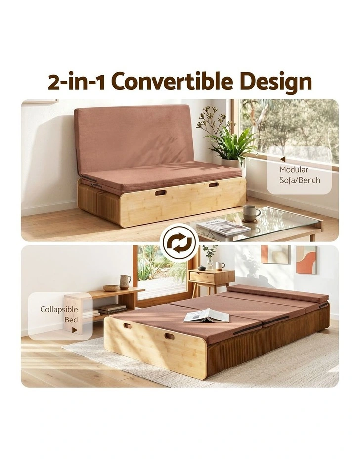 Artiss Folding Kraft Paper Bed Frame with Mattress and Pillow 300kg Capacity 200x120cm image 5