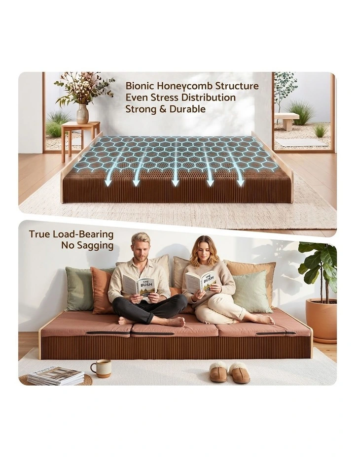 Artiss Folding Kraft Paper Bed Frame with Mattress and Pillow 300kg Capacity 200x120cm image 7