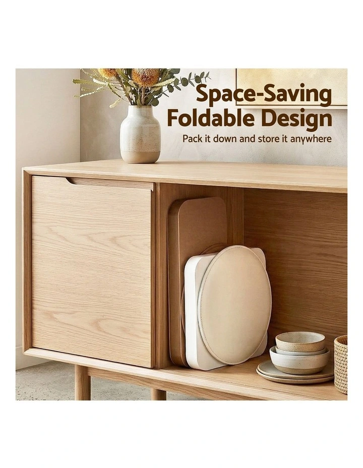 Artiss Accordion Folding Paper Stools Set Includes 2 Cushions Natural Kraft 100KG Capacity image 7