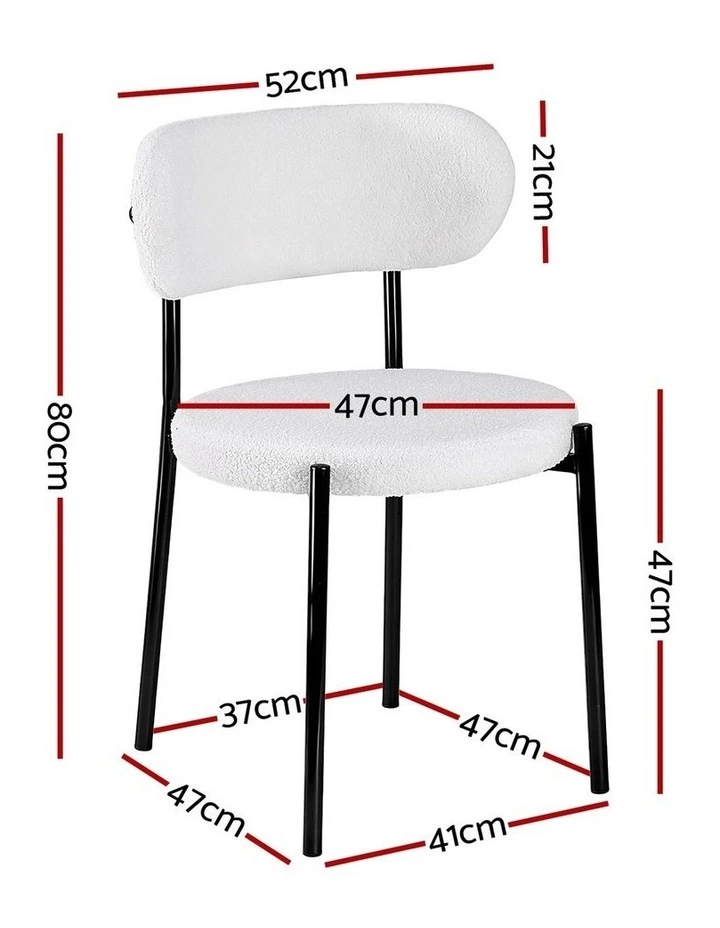 Artiss Dining Chairs Set of 4 Sherpa Boucle White image 4