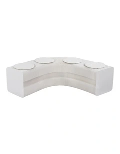 Artiss Folding Paper Bench With 4 PU Leather Seat Pads Expandable Accordion Stool For 4 Seats