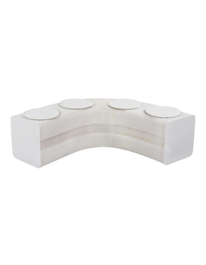 Artiss Folding Paper Bench With 4 PU Leather Seat Pads Expandable Accordion Stool For 4 Seats image 1