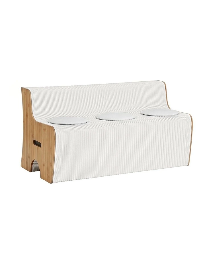 Artiss 3-Seater Folding Kraft Paper Sofa PU Leather Cushion 300kg Capacity image 1