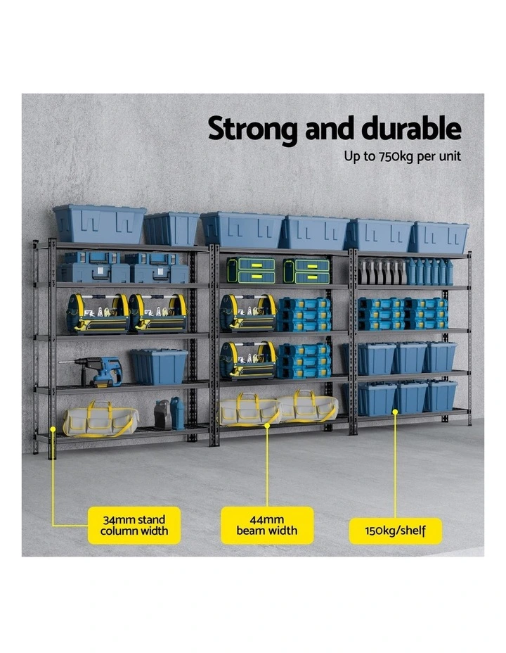 3 x 1.8M Giantz Garage Shelving Warehouse Rack image 5