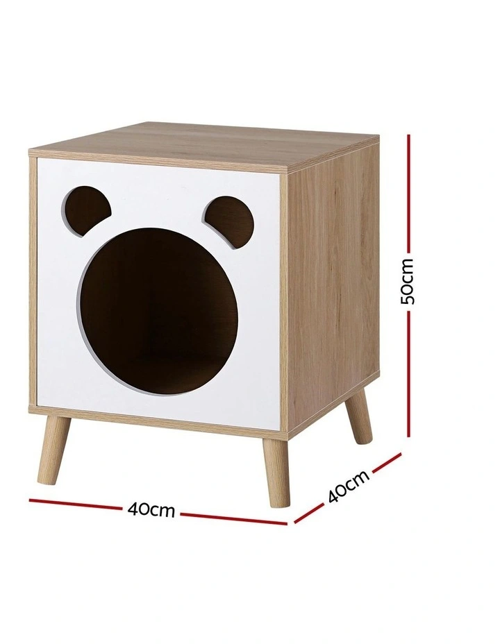 Artiss Cat Nest Bedside Table Solid Wood image 4