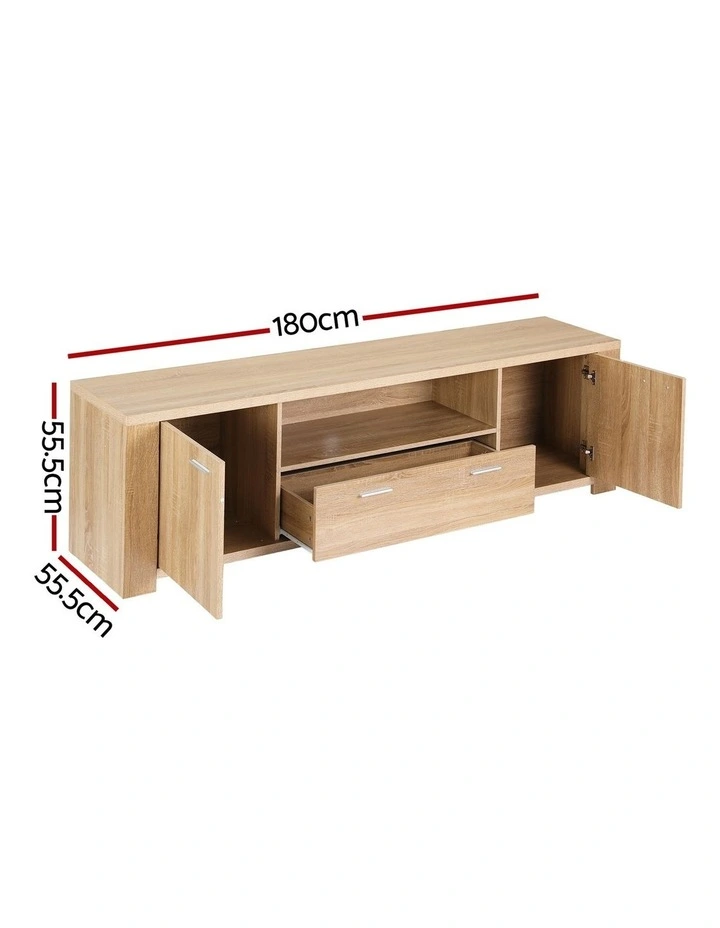 Artiss 180cm TV Unit Entertainment Unit Storage Drawer Cabinet Pine image 5