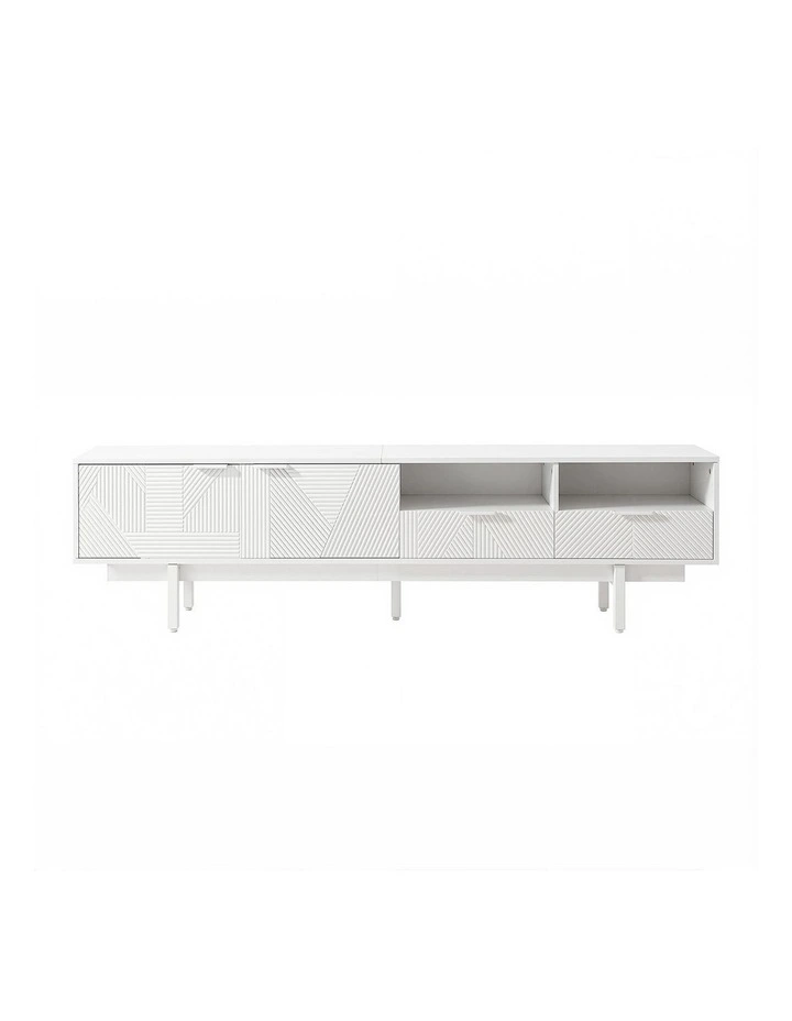 Artiss TV Unit Entertainment Unit Storage Cabinet Drawer 200cm White image 3